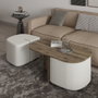 Hanah Home Twin Juego de mesas de café, Nogal antiguo